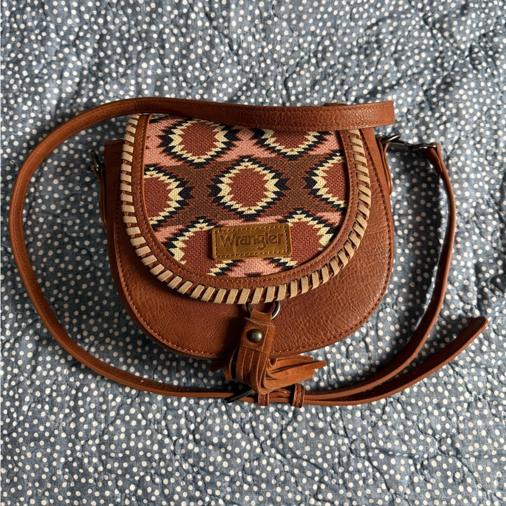 Wrangler Brown & Tan Aztec Crossbody Bag